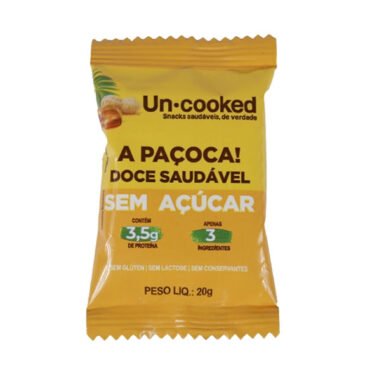 Paçoca Saudável Sem Açúcar Sem Glúten e Vegano 20g - Uncooked