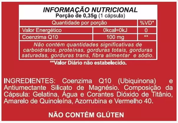 Coenzima CoQ-10 Ubiquinona 100mg 60 Caps - Duom - TN