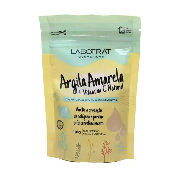 Argila amarela pó vitamina c facial corporal 100g labotrat