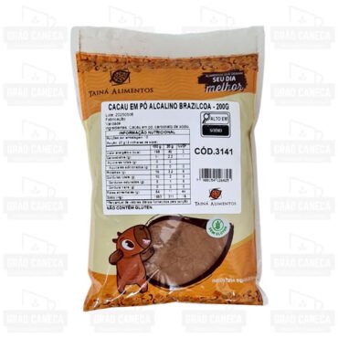 Cacau em pó alcalino sem glúten 200g tainá alimentos