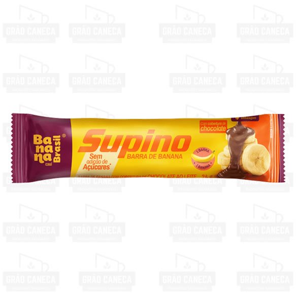 Barra Supino Banana e Chocolate ao Leite Sem Açúcar 24g Banana Brasil