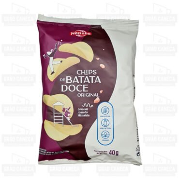 Chips de Batata Doce Sem Glúten Com Sal Rosa Himalaia 40g Nazinha