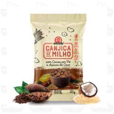 Pipoca canjica de milho com cacau e açúcar de coco 50g okoshi