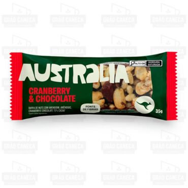 Barra de Nuts Zero Açúcar Cranberry e Chocolate 70% Cacau 35g Australia