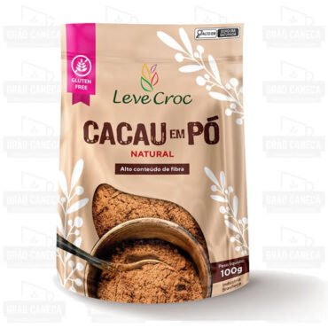 Cacau em Pó 100% Natural e Sem Glúten 100g Leve Croc