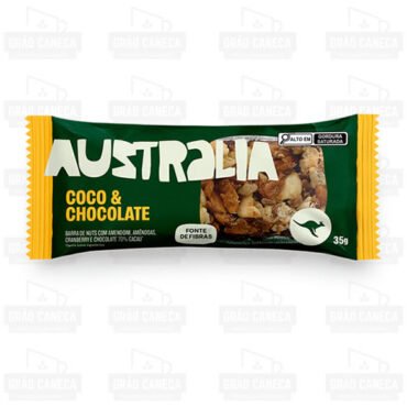 Barra de Nuts Zero Açúcar Coco e Chocolate 70% Cacau 35g Australia